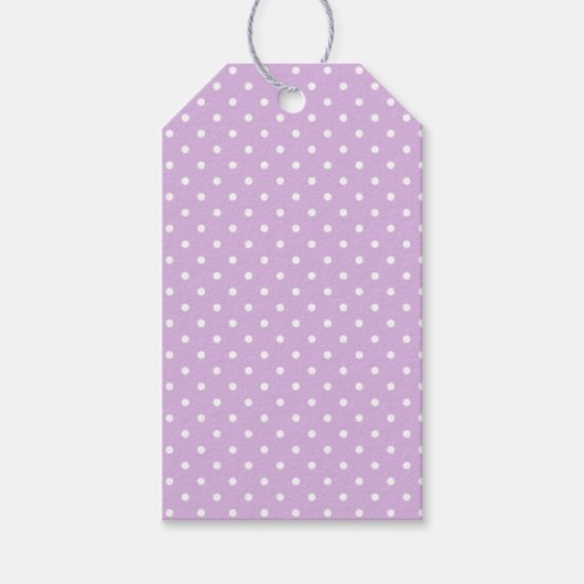 Étiquettes-cadeau Pointillés Classiques Blanc - Lilas Doux (Devant)