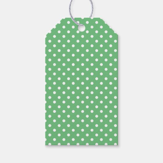 Étiquettes-cadeau Pointillisme Classique Blanc - Vert Été (Devant)