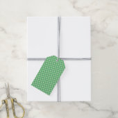 Étiquettes-cadeau Pointillisme Classique Blanc - Vert Été (Avec de la ficelle)