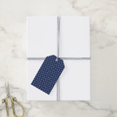 Étiquettes-cadeau Points classiques blanc - bleu marine (Avec de la ficelle)