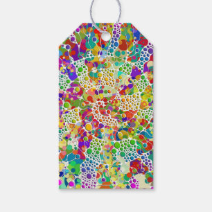 Étiquettes-cadeau Points colorés Spirales Peinture à la main 2