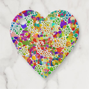 Étiquettes Cadeau Points colorés Spirales Peinture à la main 2