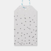 Étiquettes-cadeau Points Confetti brillants gris clair et argenté Mo (Dos)