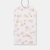 Étiquettes-cadeau Points Confetti Parties scintillant or rose prince (Dos)
