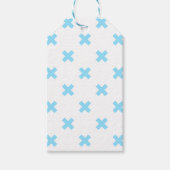 Étiquettes-cadeau Points de croix bleu bébé sur fond blanc (Devant)