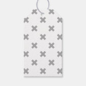 Étiquettes-cadeau Points de croix gris sur fond blanc (Devant)