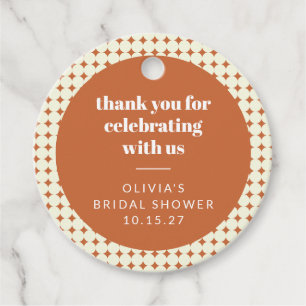 Étiquettes Cadeau Points de terre cuite moderne Mariage personnalisé