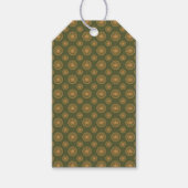 Étiquettes-cadeau Points Et Cercles Vert Et Or Foncé (Devant)