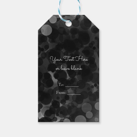 Étiquettes-cadeau Points Noir & Blanc Moderne Chic Party Personnalis (Devant)