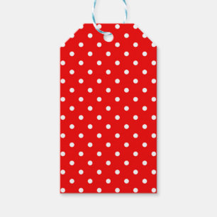 Étiquettes-cadeau Points polka rouge