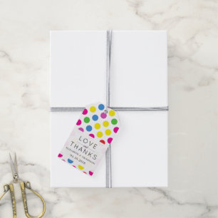 Étiquettes-cadeau Pois colorés, Motif Polka Dot, Mariage
