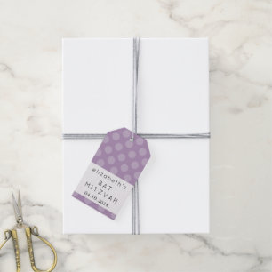 Étiquettes-cadeau Pois violets, Motif à points Polka, Bat mitzvah