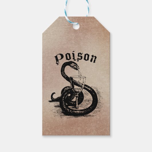 Étiquettes-cadeau Poison serpent Halloween gothique (Devant)