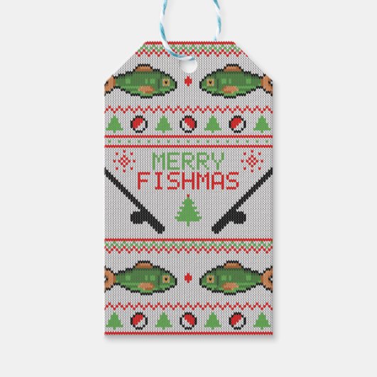 Étiquettes-cadeau Poisson laide de Noël (Devant)