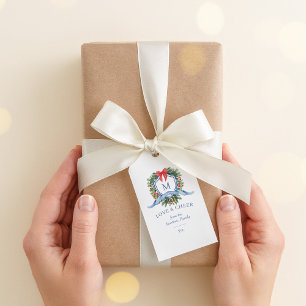 Étiquettes-cadeau Poitrine d'aquarelle personnalisée avec verdure et