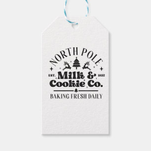 Étiquettes-cadeau Pôle Nord Lait et Cookies Cuisson fraîche quotidie