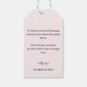 Étiquettes-cadeau Police de script chic - Merci ! - Fleur pourpre (Dos)