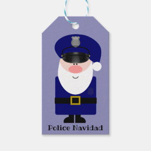Étiquettes-cadeau Police Navidad Père Noël