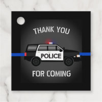 Police SUV mince ligne bleue fête d'anniversaire