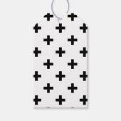 Étiquettes-cadeau Polka noire croise sur blanc (Devant)