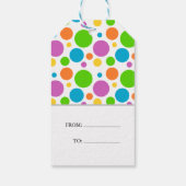 Étiquettes-cadeau Polkadot coloré Joyeux anniversaire (Dos)