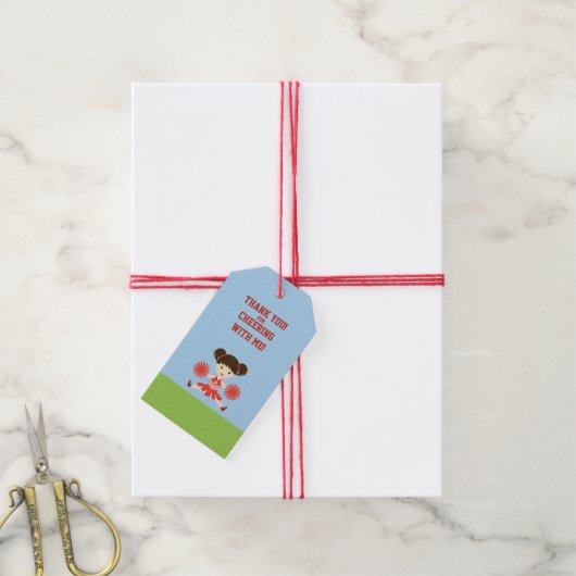 Étiquettes-cadeau Pom-pom girl (Avec de la ficelle)