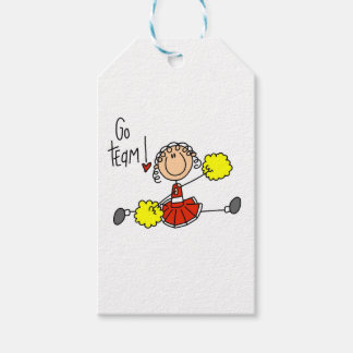 Étiquettes-cadeau Pom-pom girl de l'équipe Red Go