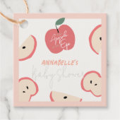 Étiquettes Cadeau Pomme de mon Baby shower de fille rose de l'oeil (Devant)