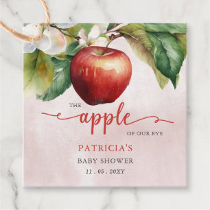 Étiquettes Cadeau Pomme de notre Baby shower de fille chute de l'oei