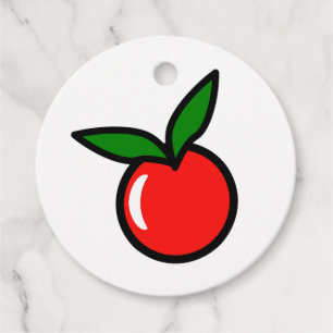 Étiquettes Cadeau Pomme mignonne ou cerise, Dessin de cuisine amusan