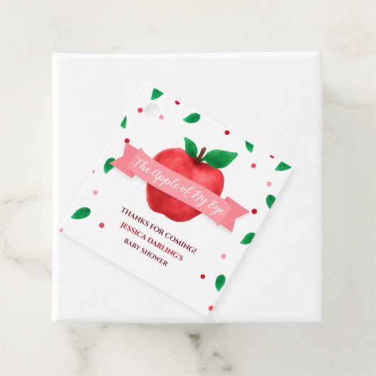 Étiquettes Cadeau Pomme thème automne de mon baby shower oculaire (En situation)