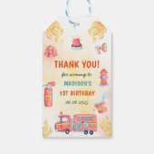 Étiquettes-cadeau Pompier Camion 1er fête d'anniversaire (Dos)