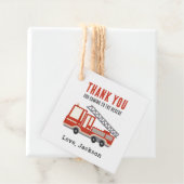 Étiquettes Cadeau Pompier pompier Merci fête d'anniversaire (En situation)