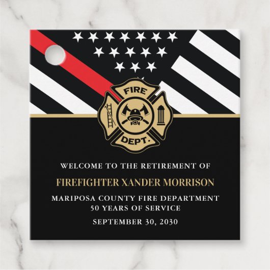 Étiquettes Cadeau Pompier Pompier Service de retraite pompier (Devant)