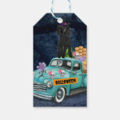 Étiquettes-cadeau Poodle Chien Halloween Camion Effrayant nuit (Devant)