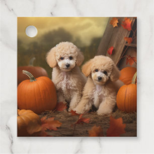 Étiquettes Cadeau Poodle Chiot Automne Citrouille délice