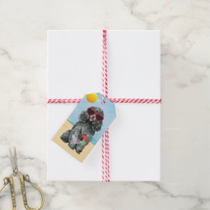 Étiquettes-cadeau Poodle de jouet d'été