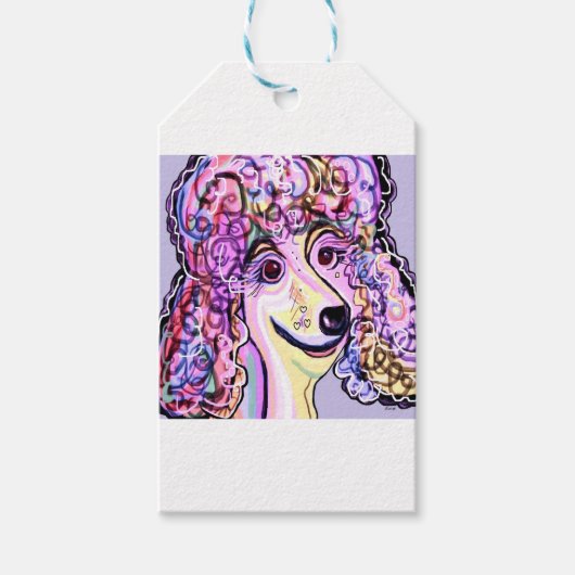 Étiquettes-cadeau Poodle de lavande (Devant)