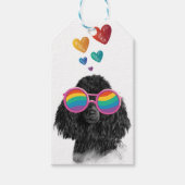 Étiquettes-cadeau Poodle Dog with Hearts Saint-Valentin (Devant)