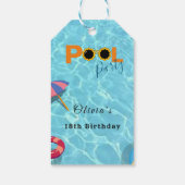 Étiquettes-cadeau Pool Anniversaire de fête thème (Dos)