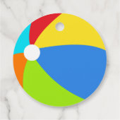 Étiquettes Cadeau Pool Party Beach Ball coloré (Dos)