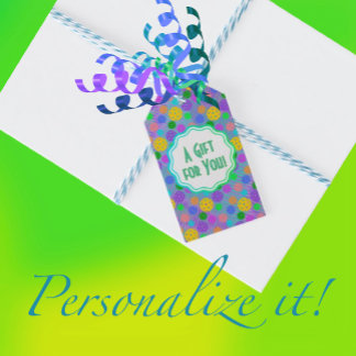 Étiquettes-cadeau Pop Art coloré Pickleball personnalisé
