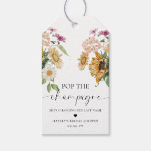 Étiquettes-cadeau Pop de tournesol Mews Fête des mariées Champagne