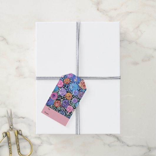 Étiquettes-cadeau Pop Fleur (Avec de la ficelle)