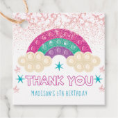 Étiquettes Cadeau Pop It Anniversaire Merci Rainbow Parties scintill (Devant)