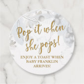 Étiquettes Cadeau Pop it quand elle pop Baby shower Floral moderne (Devant)