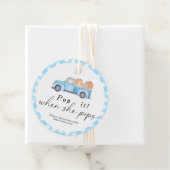 Étiquettes Cadeau Pop it when it pops - camion Citrouille - (En situation)