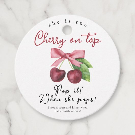Étiquettes Cadeau Pop it when it pops - cerisier arc baby shower (Devant)