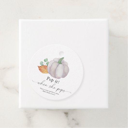 Étiquettes Cadeau Pop it when it pops - citrouille blanc - (En situation)