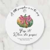 Étiquettes Cadeau Pop it when it pops - Citrouille bow baby shower (Devant)